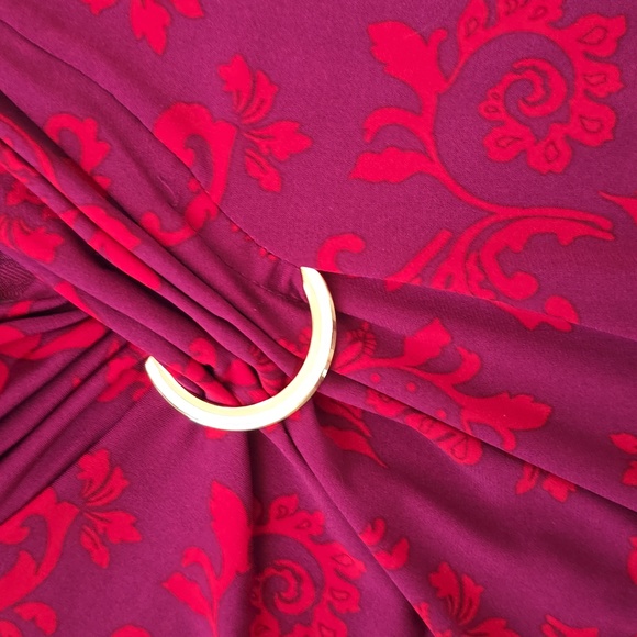 LIZ CLAIBORNE WOMEN'S PETITE LONG SLEEVES MAGENTA FANCY EMBELLISHED BLOUSE PXL - Picture 6 of 16